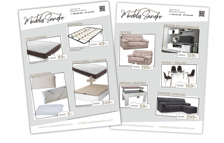 Flyer corporatiu Muebles Sandro